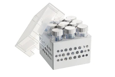 艾本德儲(chǔ)存盒 3 × 3, 可放置 9  個(gè) 50  mL 試管和 4  個(gè) 15  mL 試管，2  件，高 127  mm，5  英寸，聚丙烯材料，可耐受最低 -86  °C，高溫高壓滅菌，帶蓋子